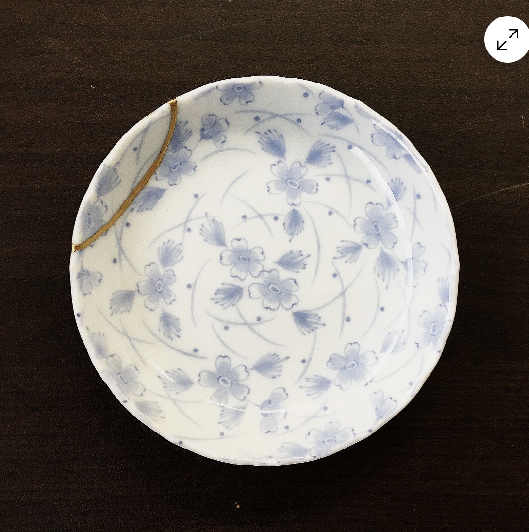 Fine china plate with renewed finish